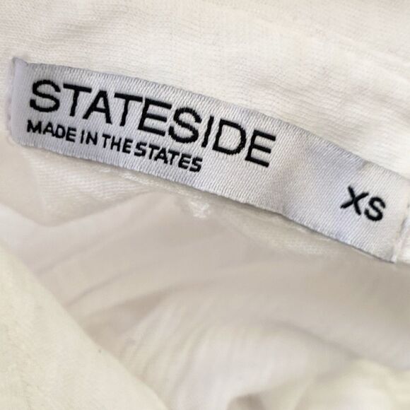 Stateside Supima Cotton Slub Knit Short Sleeve Button Down Pocket Shirt in White - Picture 5 of 6
